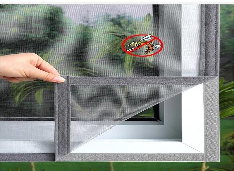 Mosquitera para ventana con malla gris de 70x250 cm y cinta autoadhesiva de fácil instalación 3