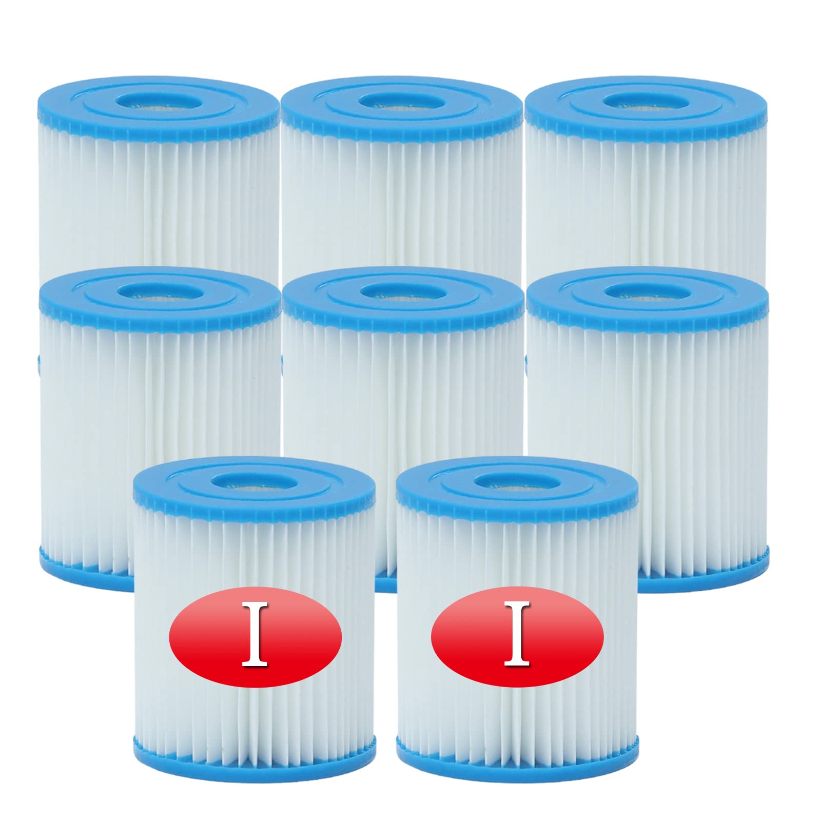 Cartucho de filtro tamaño I para Bestway 58093, cartuchos de filtro de repuesto tamaño I para Bestway, tipo I, filtro de piscina (8 unidades)