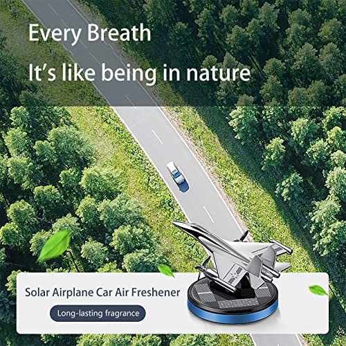 Image of Warplane Car Air Freshener | Rotating Solar Car Freshener, Airplane Car Perfume, Propeller Design, Long-Lasting Fragrance