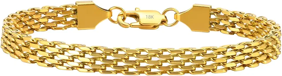 Pulseira de malha de ouro maciço 18K adequada para homens e mulheres, decoração moderna, pulseira cubana sólida, aniversário, Natal, presente de feriado