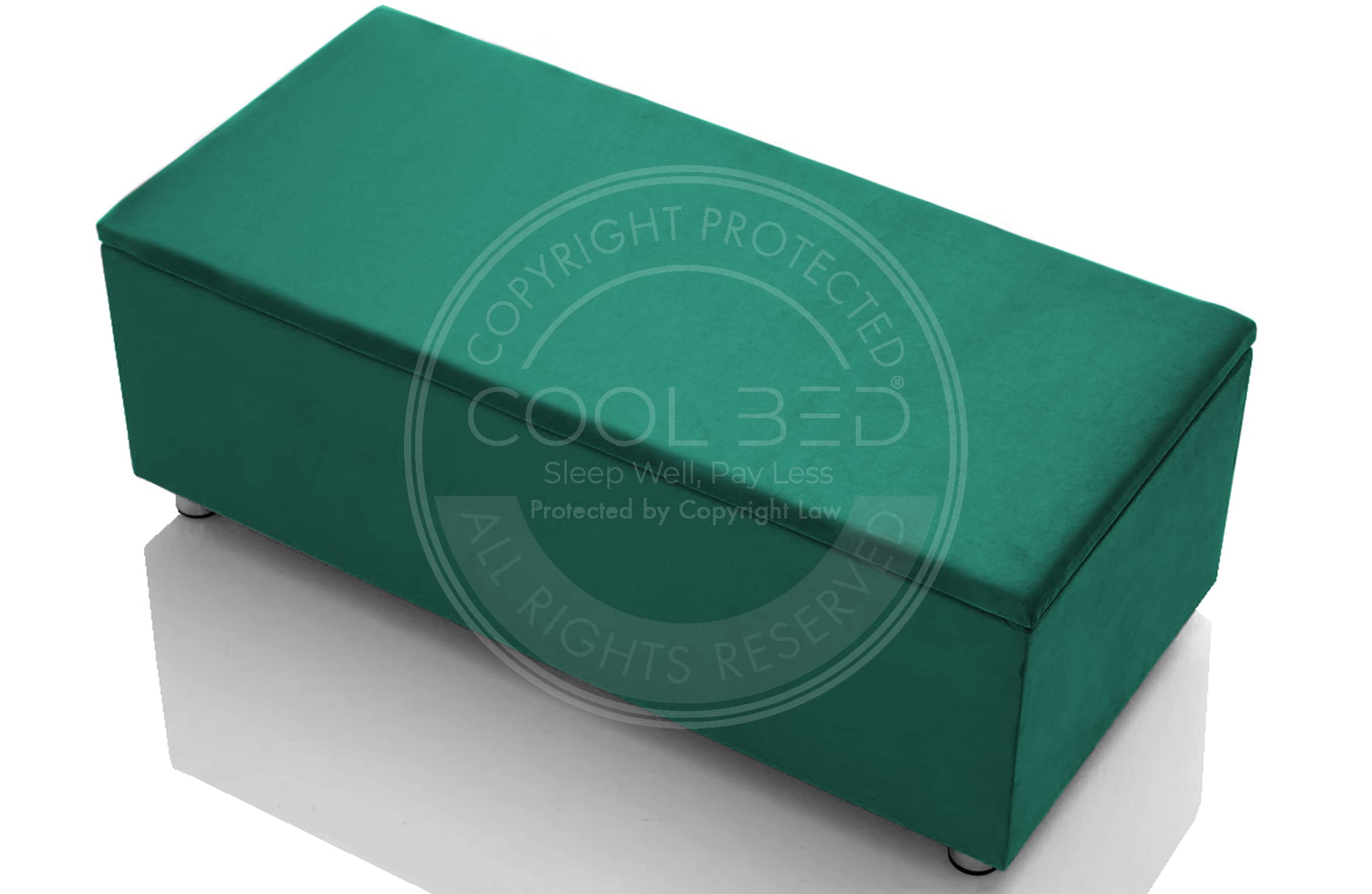 COOL BED Sleep Well, Pay Less New Large Ottoman Storage Boxes with Lid in Plain Mallard Plush Velvet Top Bench Footstool Blanket Toy Box for Kids (Mallard Plush)