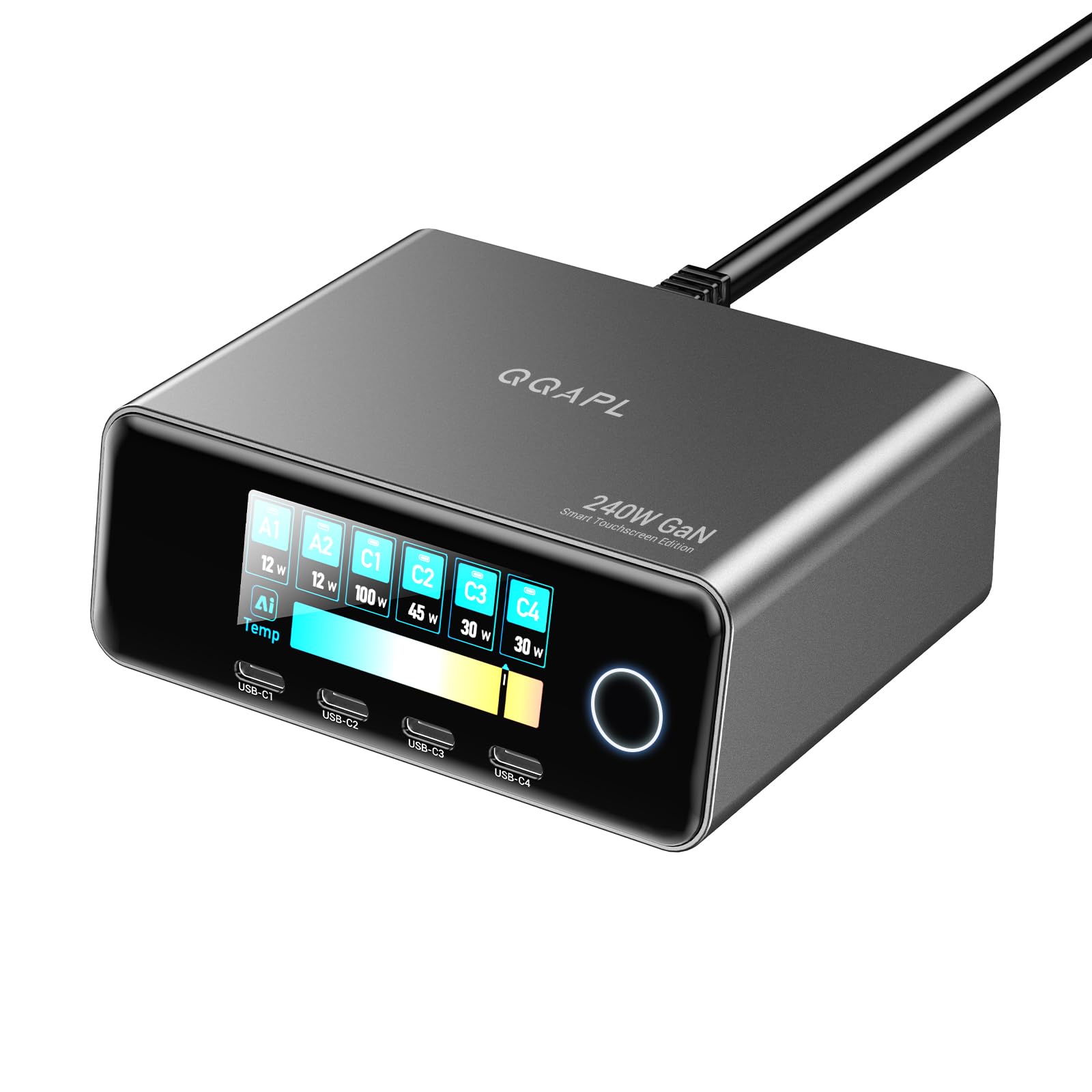 QQAPL 240W GaN 6-port desktop charging station