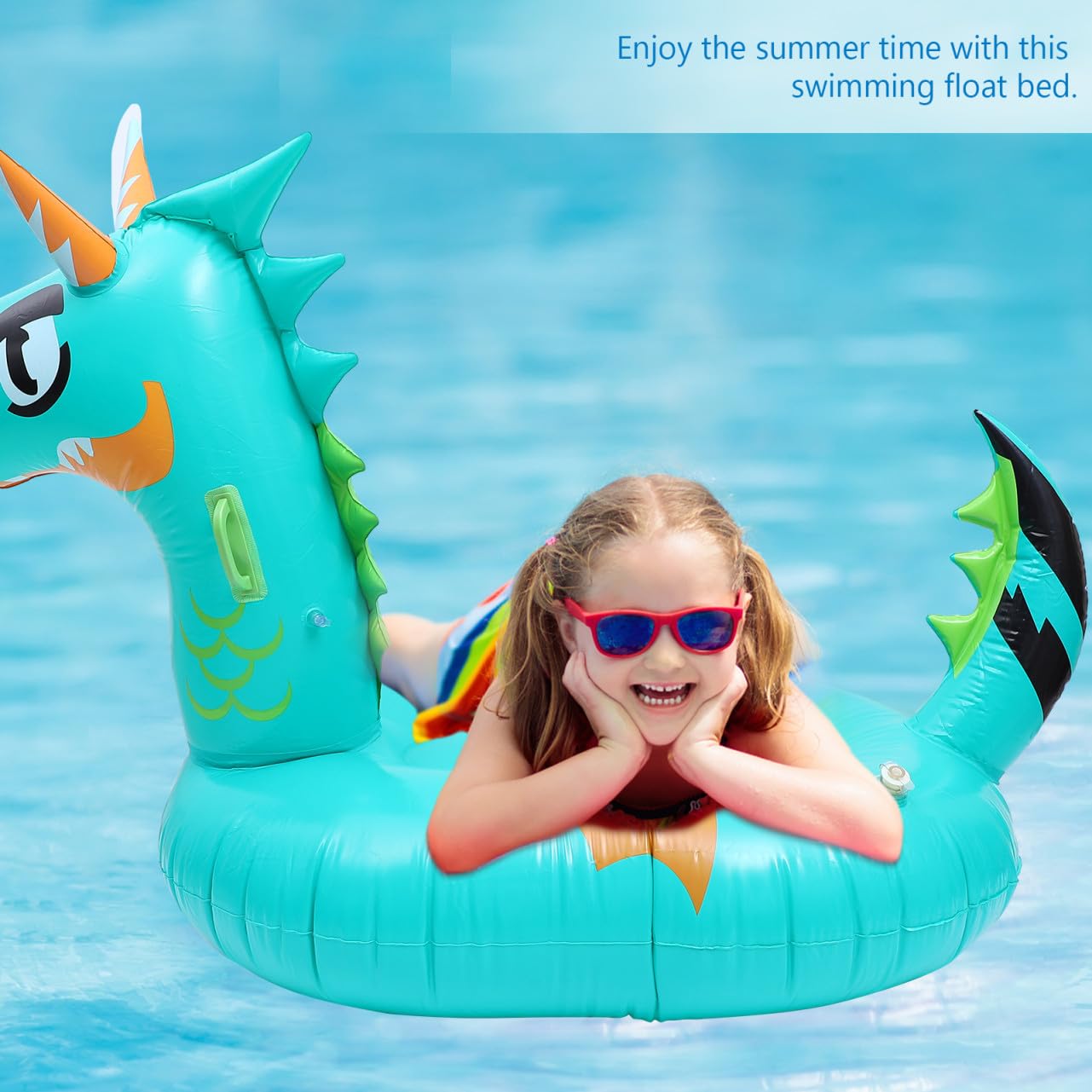 Materassino Gonfiabile Forma Letto Galleggiante Portatile per Piscina e Mare Galleggiante Piscina Adulto Design e Resistente per