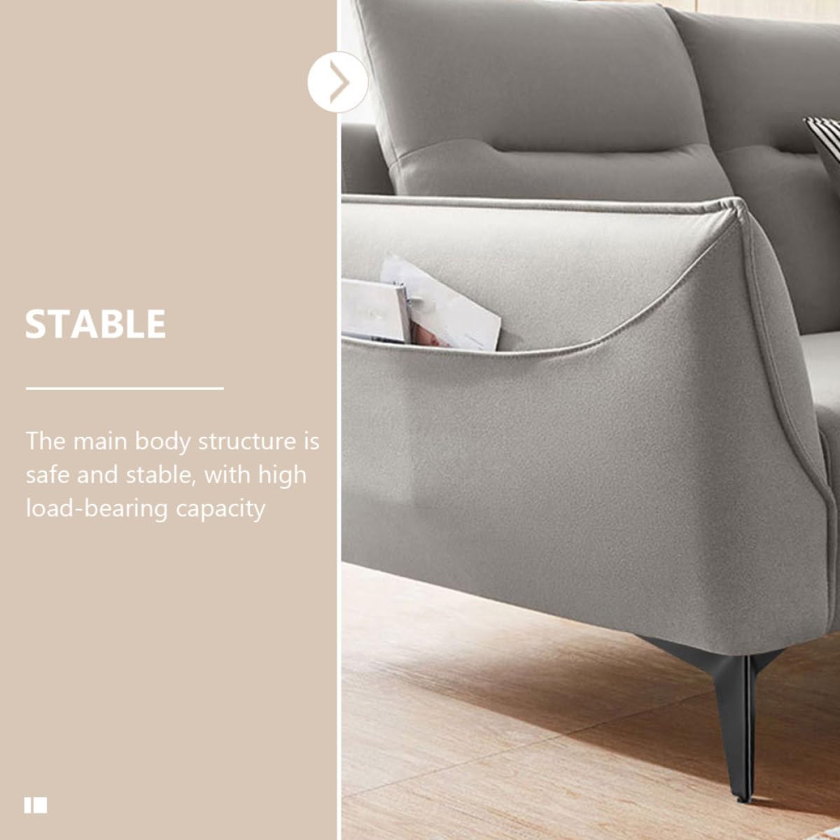 Abaodam Gambe per Mobili in Acciaio Laminato a Freddo Nero 4 Pezzi Supporto Resistente a Umidità e Polvere per Tavolino da Caffè e Divano, Facile da Pulire, Design Creativo per Uso