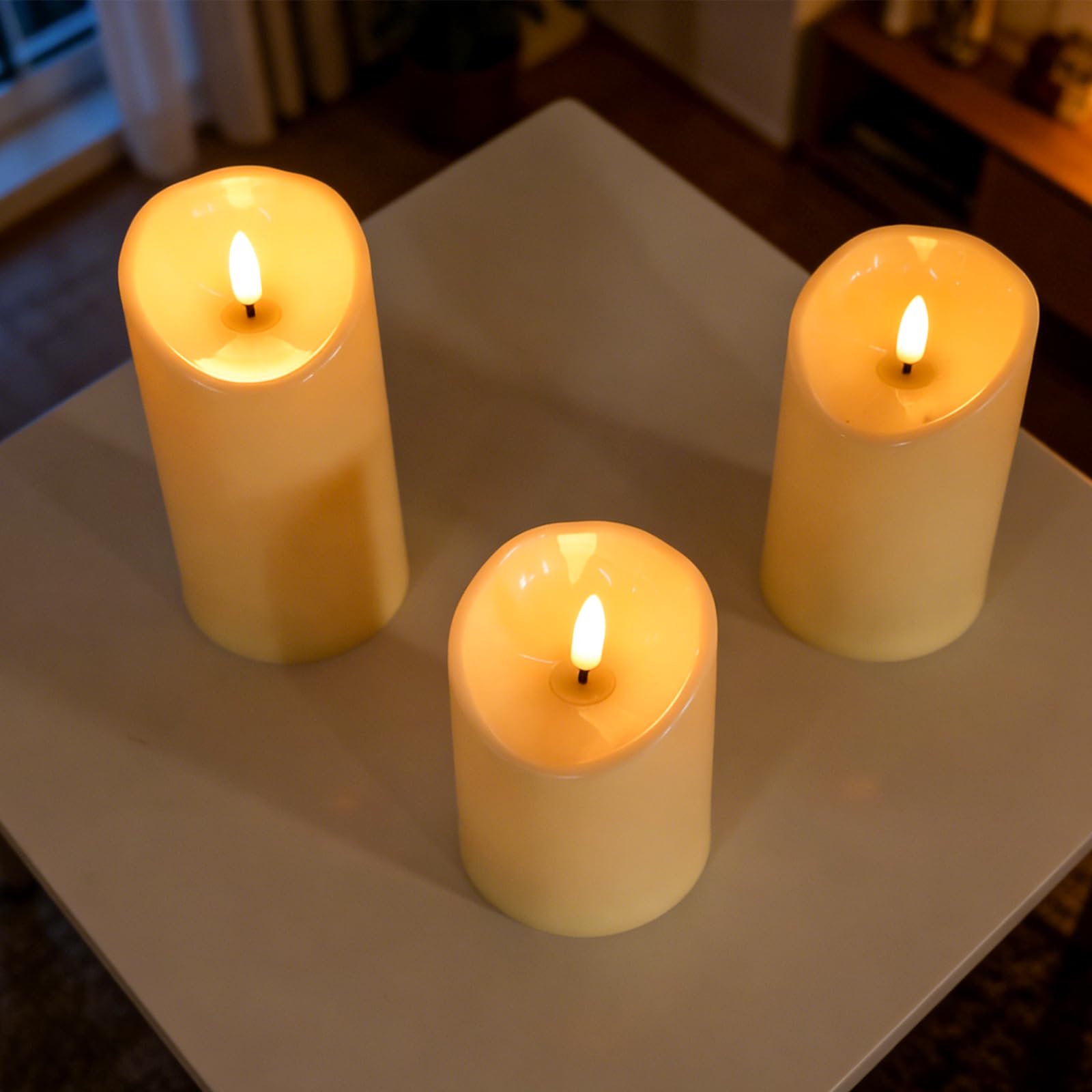 Candele LED con Telecomando, 3 Pezzi (10cm 12.5cm 15cm) - Candele Elettriche Senza Fiamma con Effetto Fiamma Tremolante e Timer, Candele a Batteria Impermeabili per Compleanno, Festa, Matrimonio
