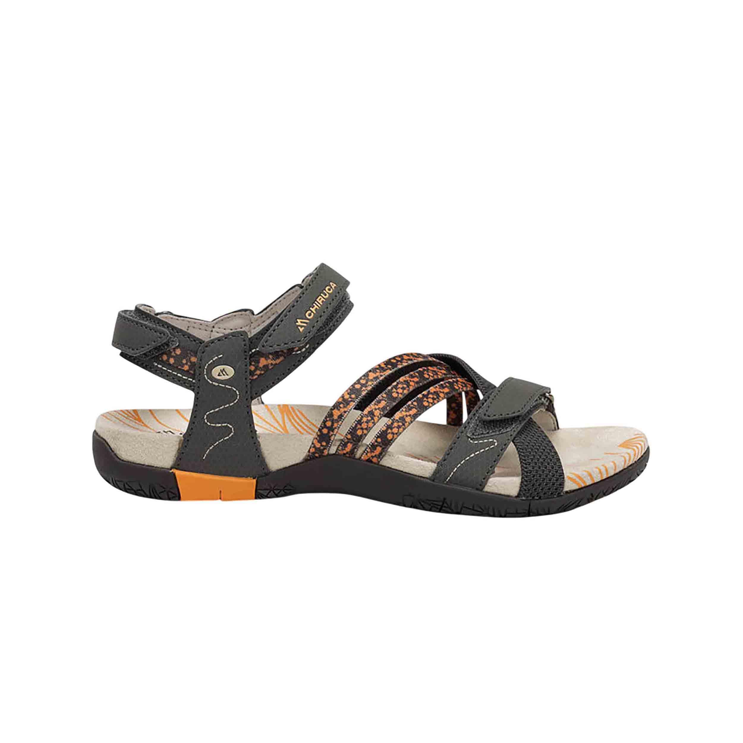 CHIRUCA - Sandalia deportiva, tiras cruzadas estampadas, textil, cierre adhesivo y suela de goma, para: Mujer