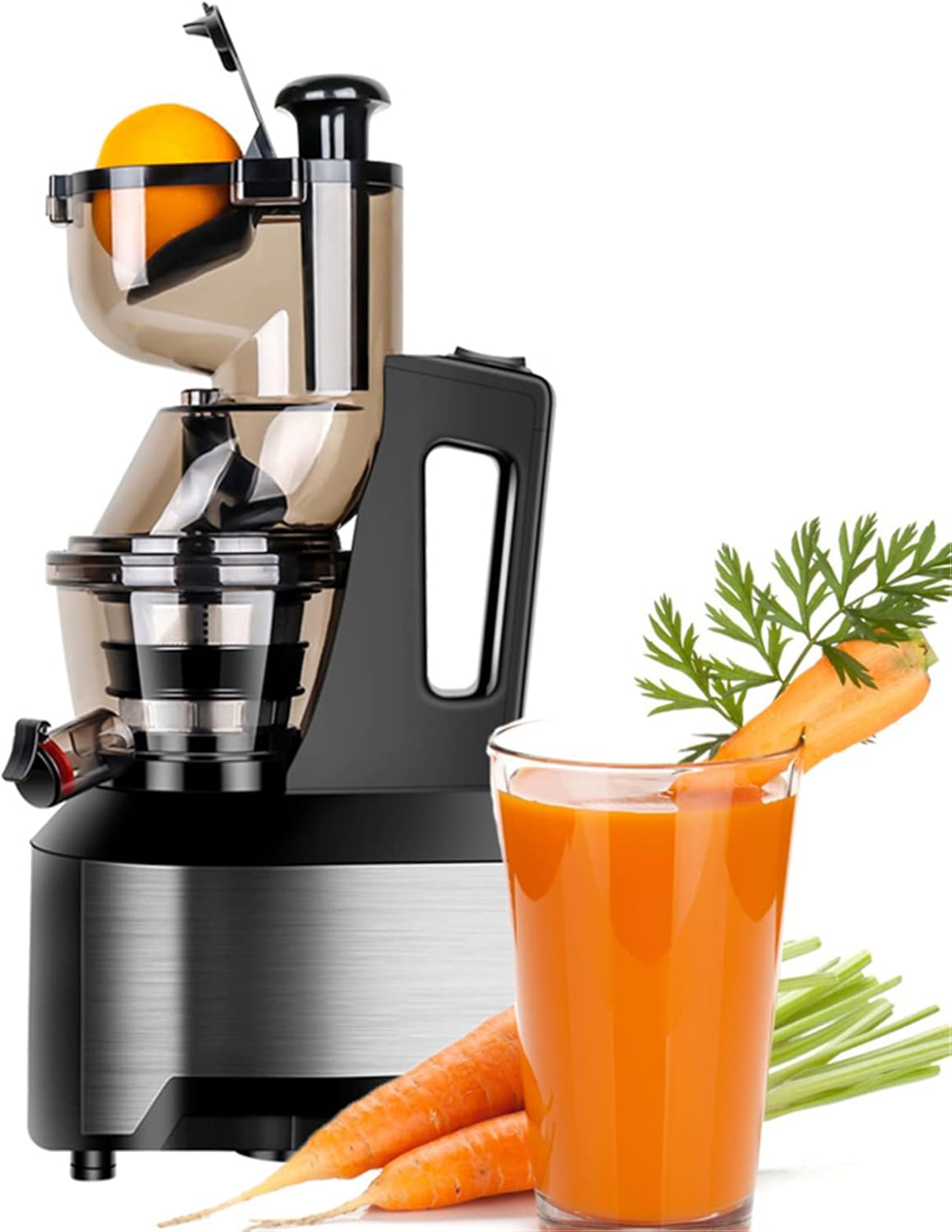 Extractor de Jugos Prensado en Frío Vertical Acero Inoxidable Boca Ancha 150W