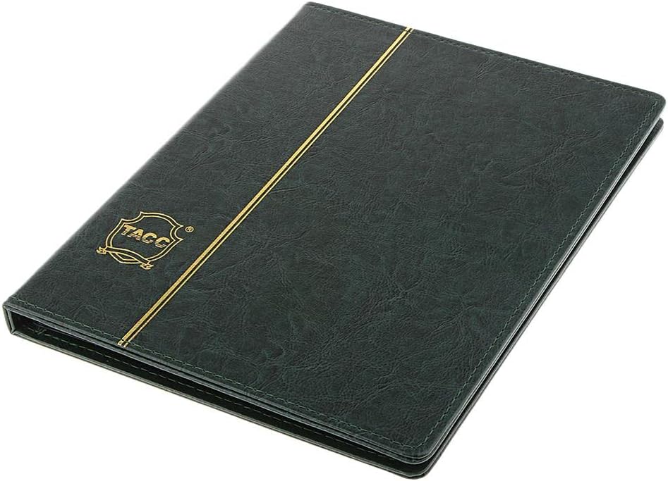 TACC 10 Pages Paper Money Banknotes Collection Album - Display and Your Currency Collection - for Banknote Collectors - Premium PU Leather - 24 x 30 cm - Green, as described