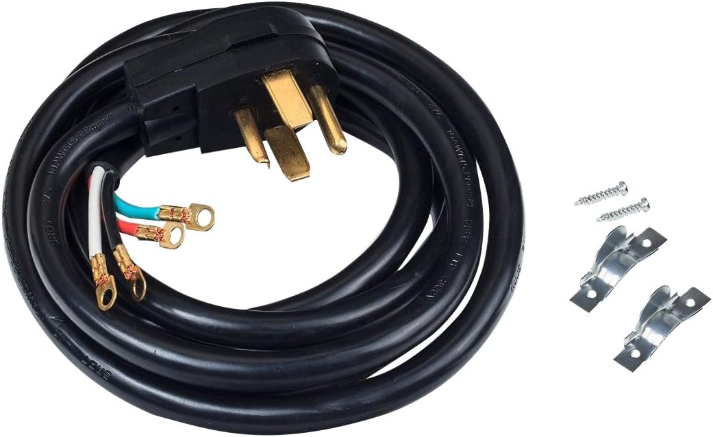 A143010 4-Wire Dryer Cable Power Cord 10' with Safe Power Coating Technology Comes with VoltConnect Hardware Kit