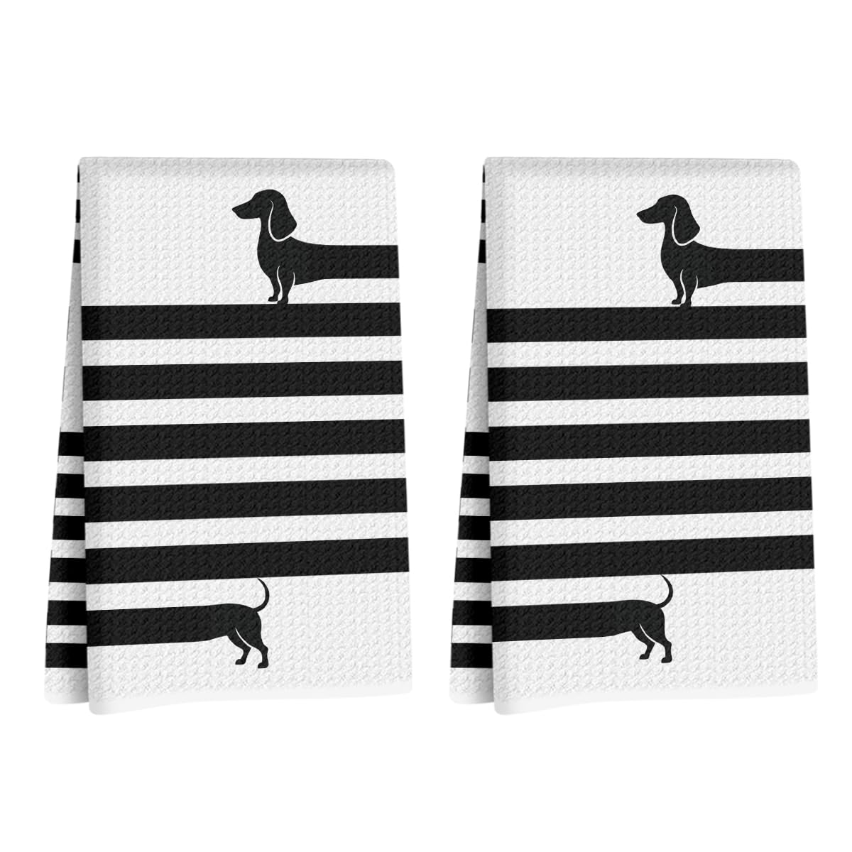 2 Pcs Dachshund Kitchen Towels, Dachshund Gifts Reusable Dish Towels2