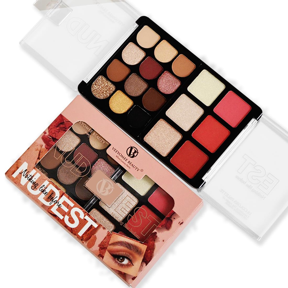 12 Eyeshadows 3 Highlighter 3 Blusher Makeup Palette, Cosmetic Set for Eyes, Cheeks & Face Long-Lasting, Highly Pigmented Colors,Perfect For Highlighting & Blending, Ideal for All Skin Types-image-35
