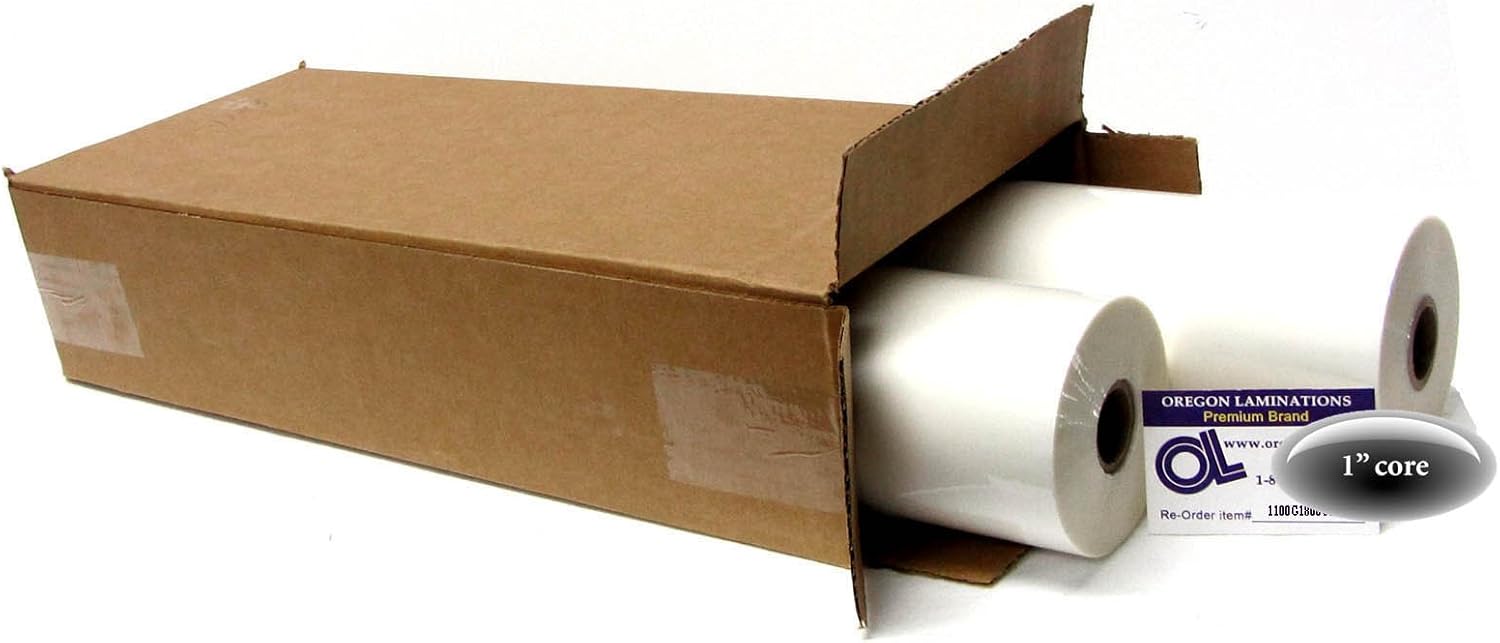 Laminating Film - 10 Mil 18" x 100' Low Melt Roll Lamination - Glossy 1" Core - Qty: 2 Rolls