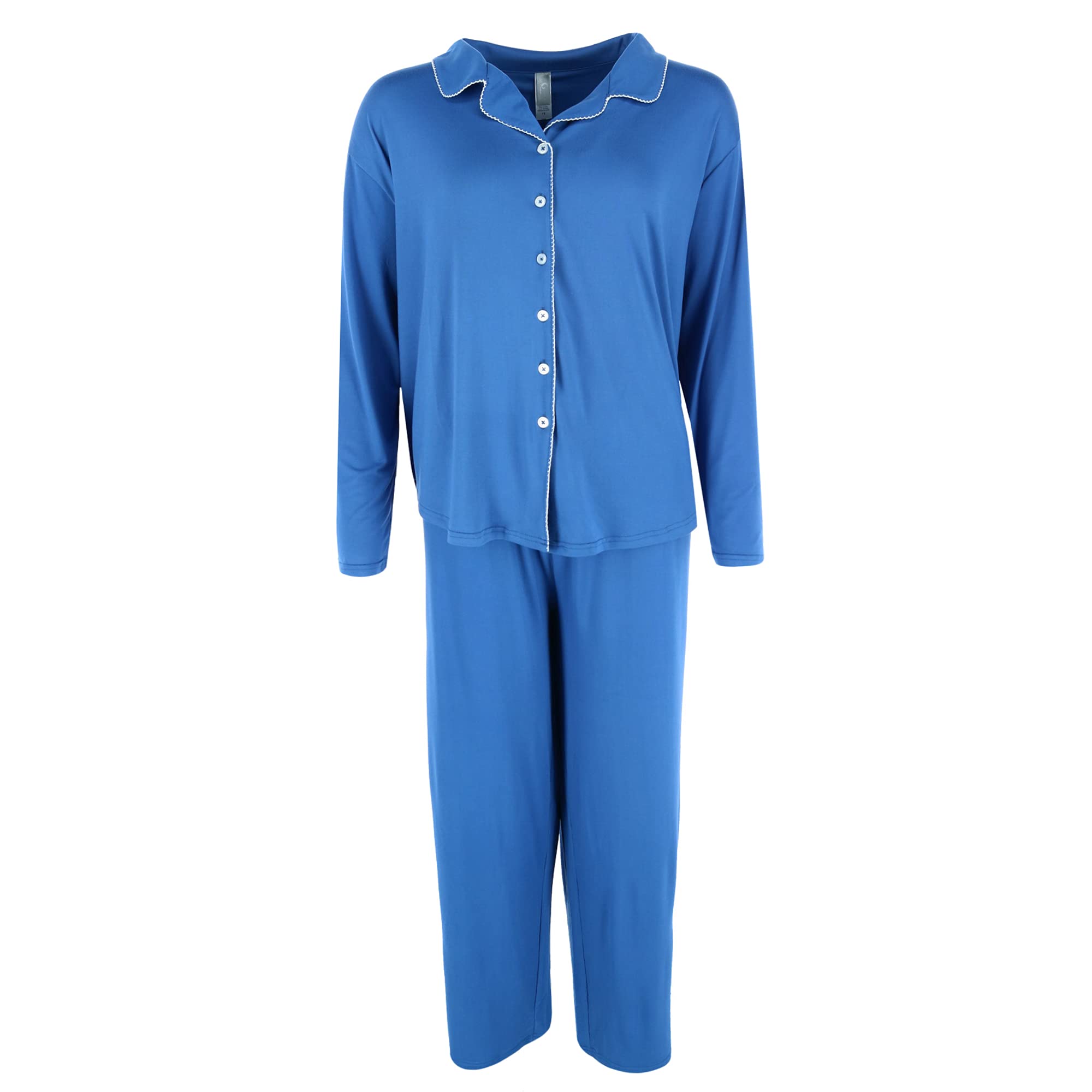 PJ CoutureWomen's Plus Size Notch Collar Long Pajama Set