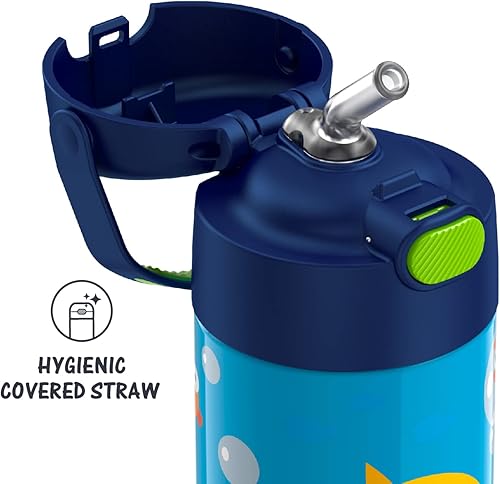 Miniatura 4 de THERMOS FUNTAINER Baby Shark - Botella de acero inoxidable con aislamiento al vacío para niños de 12 onzas y 10 onzas