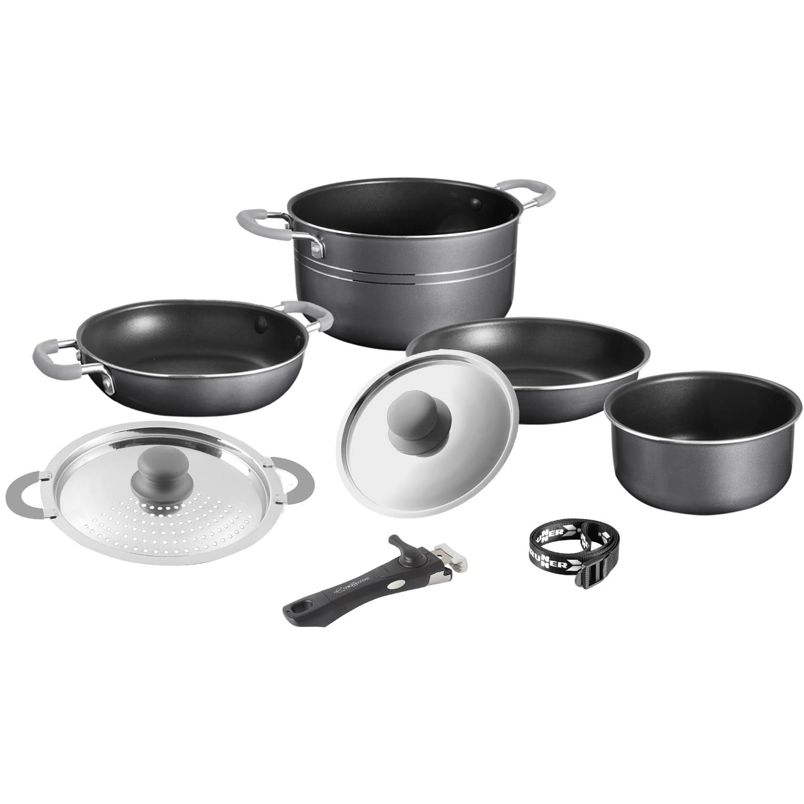 BRUNNER Set di stoviglie da campeggio Flavor 7 + 1 22 cm, in alluminio
