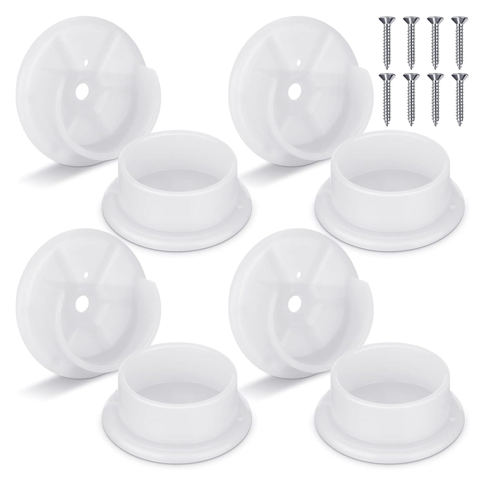 Caps Closet Poles Brackets with Screws for Bathroom Shower Rods and Closet Organization Rod Bracket