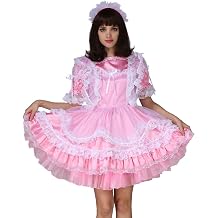 GOceBaby Maid Women White Organza Pink Satin Dress Uniform Corssdress