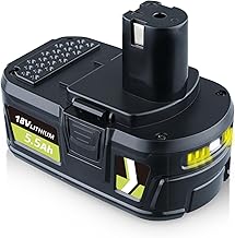 P108 5,5Ah 18V Ersatz für Ryobi 18V Akku Lithium-Ionen Kompatibel mit Ryobi Akku 18V RB18L50 RB18L40 RB18L25 RB18L15 RB18L13 P102 P103 P107 Elektrowerkzeug mit LED-Anzeigen