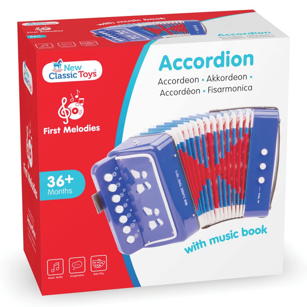 Woet® Blue Toy Accordion for Kids Musical Instrument with Song Book and 8 Songs, Beginner Educational Music Toy - Image 4
