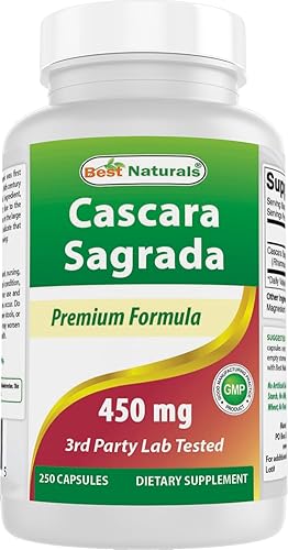 Miniatura 8 de Best Naturals Cascara Sagrada 450 mg 250 cápsulas (250 unidades (paquete de 2))