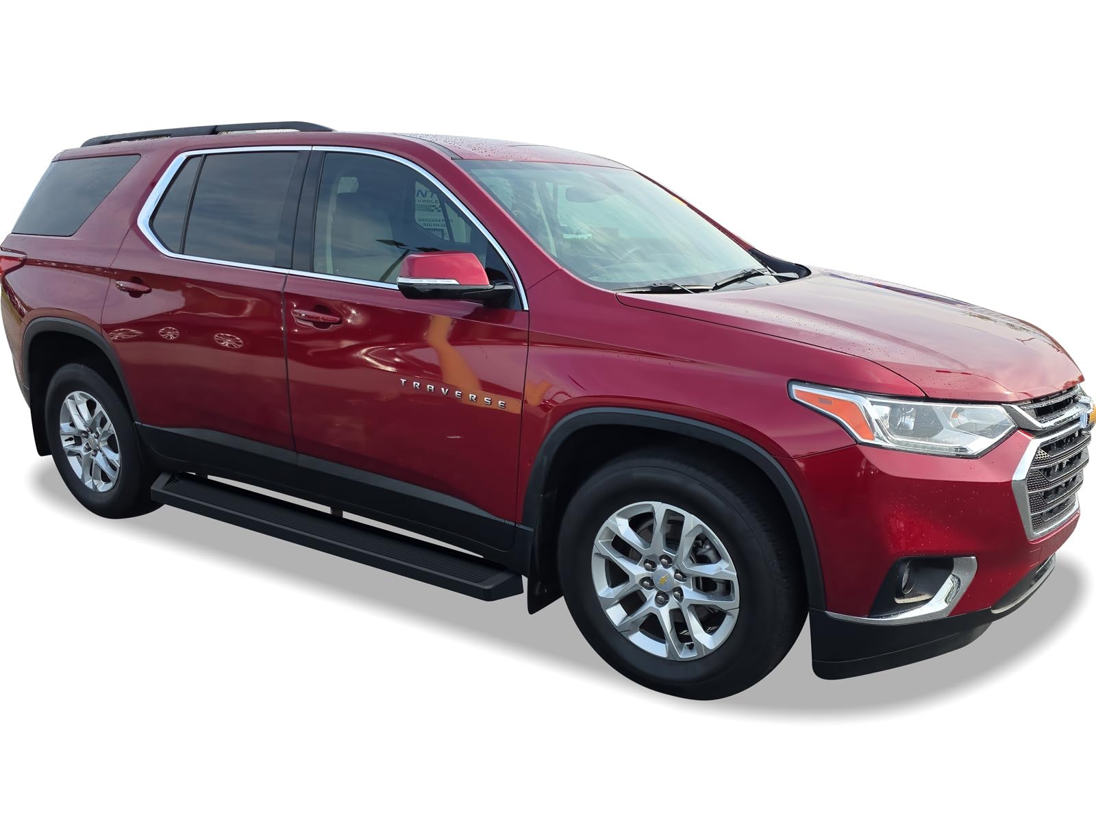 APS Premium Running Boards 6in Black Compatible with Chevy Traverse 18-23