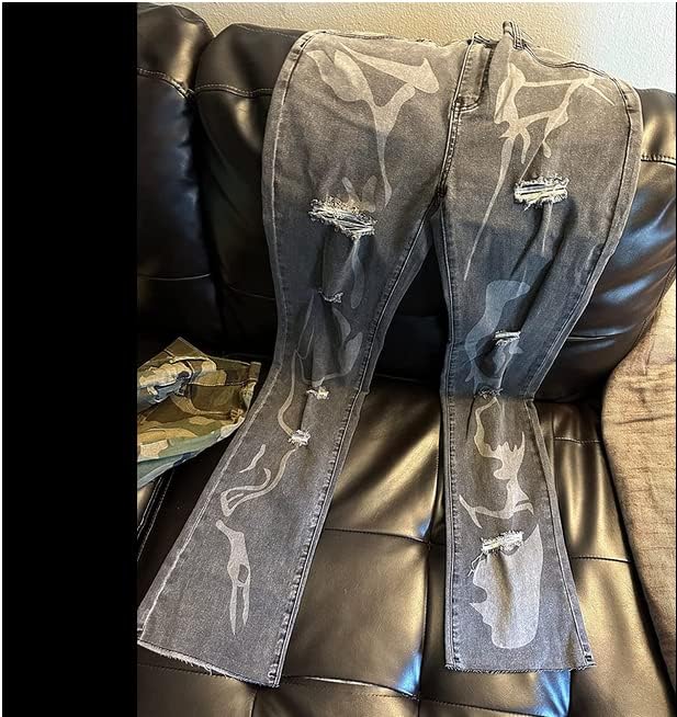 Womens Casual Jeans Denim Pants Vintage Trousers with Pockets - Image 5