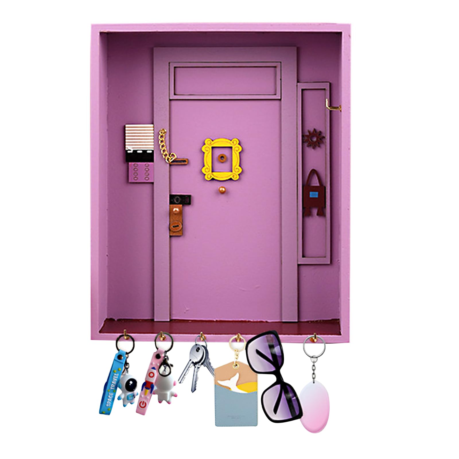 Organizzatore Per Chiavi Per Casa Portachiavi Da Parete Legno Portachiavi Da Parete In Legno Con 6 Ganci E Ripiano - Per Chiavi, Posta, Decorazione Ingresso Organizzatore Posta E Chiavi Ganci Legno Organizzazione