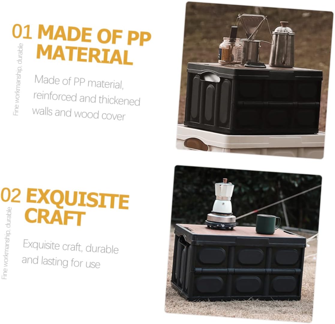 Mikikit Foldable Outdoor Storage Box with Lid Large Capacity Stackable Container for Clothes and Sundries Reinforced Solid Bottom for Heavy Items Side Opening Design for Easy Access Space