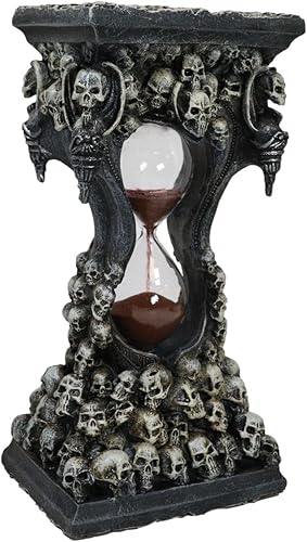Miniatura 2 de Ebros Gift 7.5 pulgadas de alto gótico invertible pilar cementerio cráneo morphing cráneo calaveras arena temporizador figura macabra osario