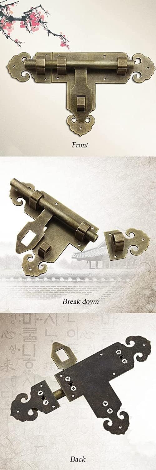 Sliding Lockfor Portable Door Lock, Door Lock Latch, Door Latch Lock, Heavy Duty Solid Thicken Pure Copper, Durable, Door Lock(Color:Brass Color) (Color : Brass Color)