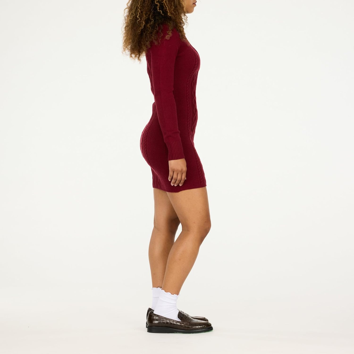 Forever 21 Womens Cable Knit 1/4 Zip Sweater Dress - Image 3