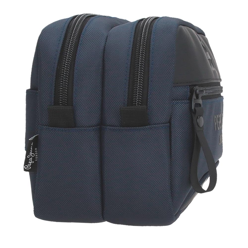 Pepe Jeans Bromley Kosmetyczka Dwukomorowa Możliwość dostosowania Niebieski 26x16x12 cms Poliester by Joumma Bags, Niebieski, Talla única, regulowana kosmetyczka dwukomorowa