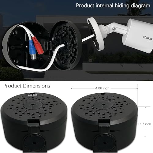 Miniatura 2 de Caja de conexiones para cámara de seguridad, soporte para cámara de seguridad al aire libre, soporte de cámara de seguridad impermeable de plástico