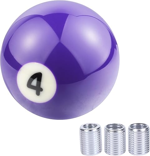 Arenbel 4 Pool Ball Car Racing Shifter Lever Stick Knobs Polished Gear Shift Grip Speed Handles Fit Regular Manual Auto Vehicles, Purple