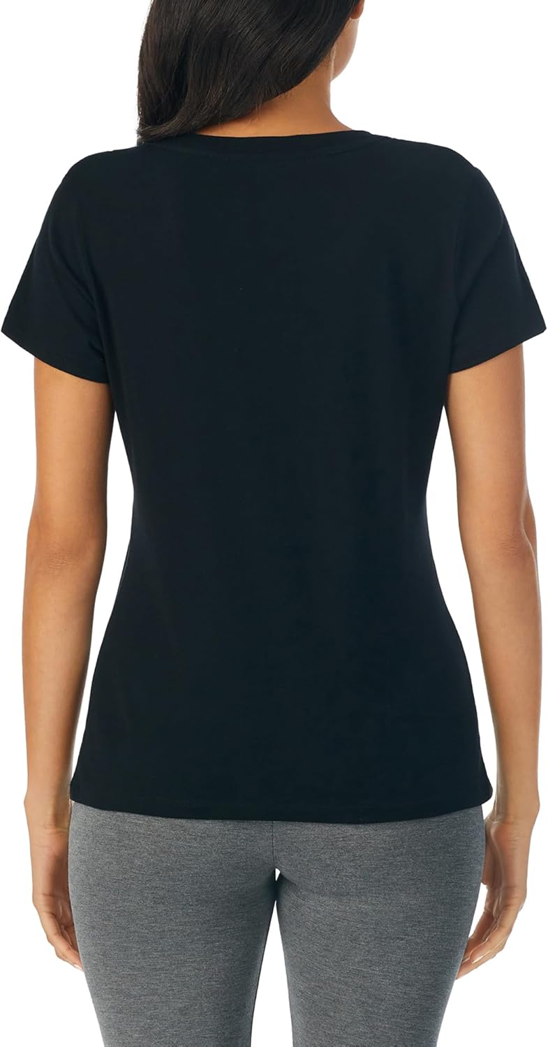 Nautica Womens Sleep Shirt - Lightweight, Breathable Pajama Top - Cotton Knit Jersey V-Neck Sleepwear and Loungewear - Image 3