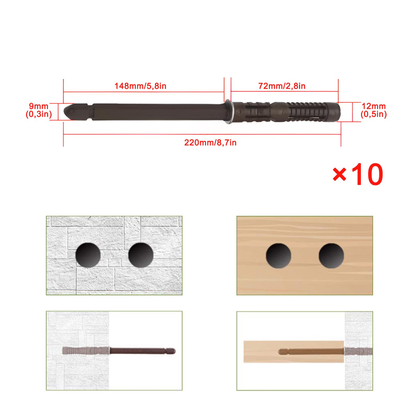 4 Stuks Onzichtbare Zwevende Plankhouders 10x100mm - Verborgen Plankdragers Met Pluggen Voor Wandplanken