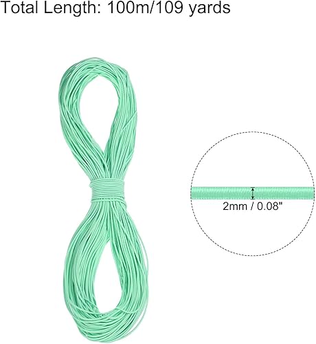 Vista 37 de PATIKIL Cuerda elástica elástica de 1/8 pulgadas, 11 yardas (0.118 in x 32.8 ft), color verde militar para manualidades, correas de gancho