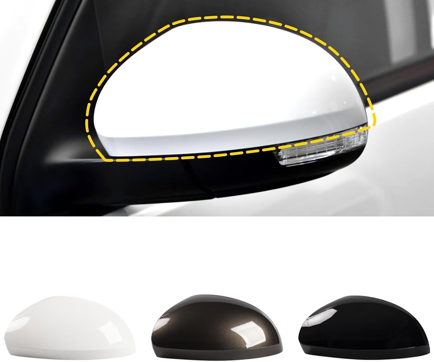 Car Door Side Rearview Mirror Cover Compatible With VW Tiguan 2009-2017 /Sharan 2012-2019 Side Mirror Cap Housing Rearview Mirror Protective Cover Black Left Driver Side