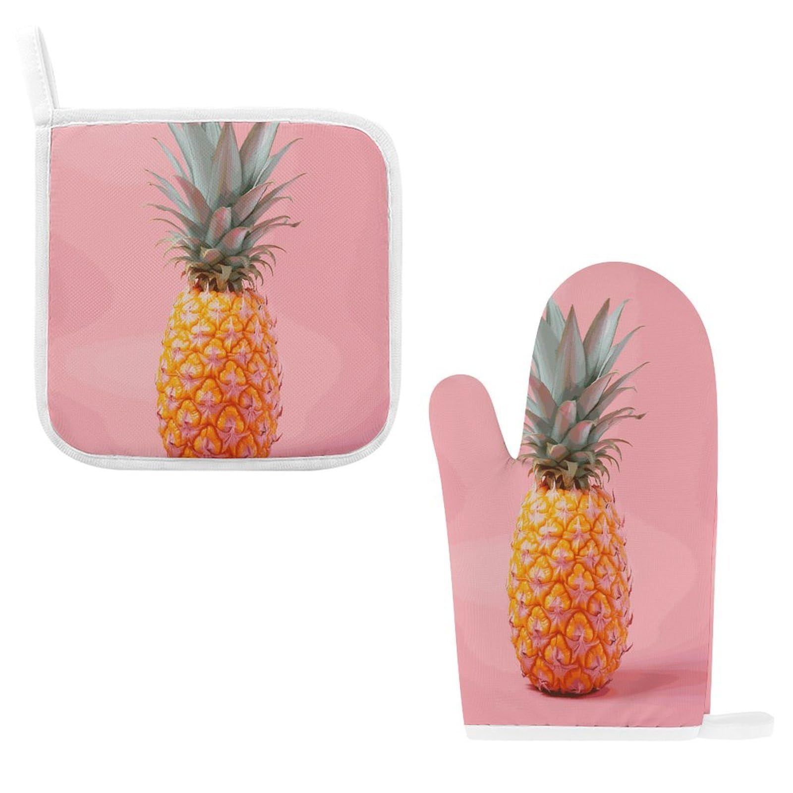 Btcowzrv Style A Pineapple Oven Mitts And Pot Holders 2Pcs Set