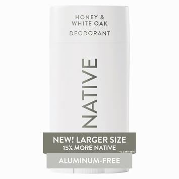 Native Aluminum Free Deodorant, Honey & White Oak, Large Size Stick, 72 Hour Odor Control, for Women & Men, Contains Naturally Derived Ingredients, 3.1 oz