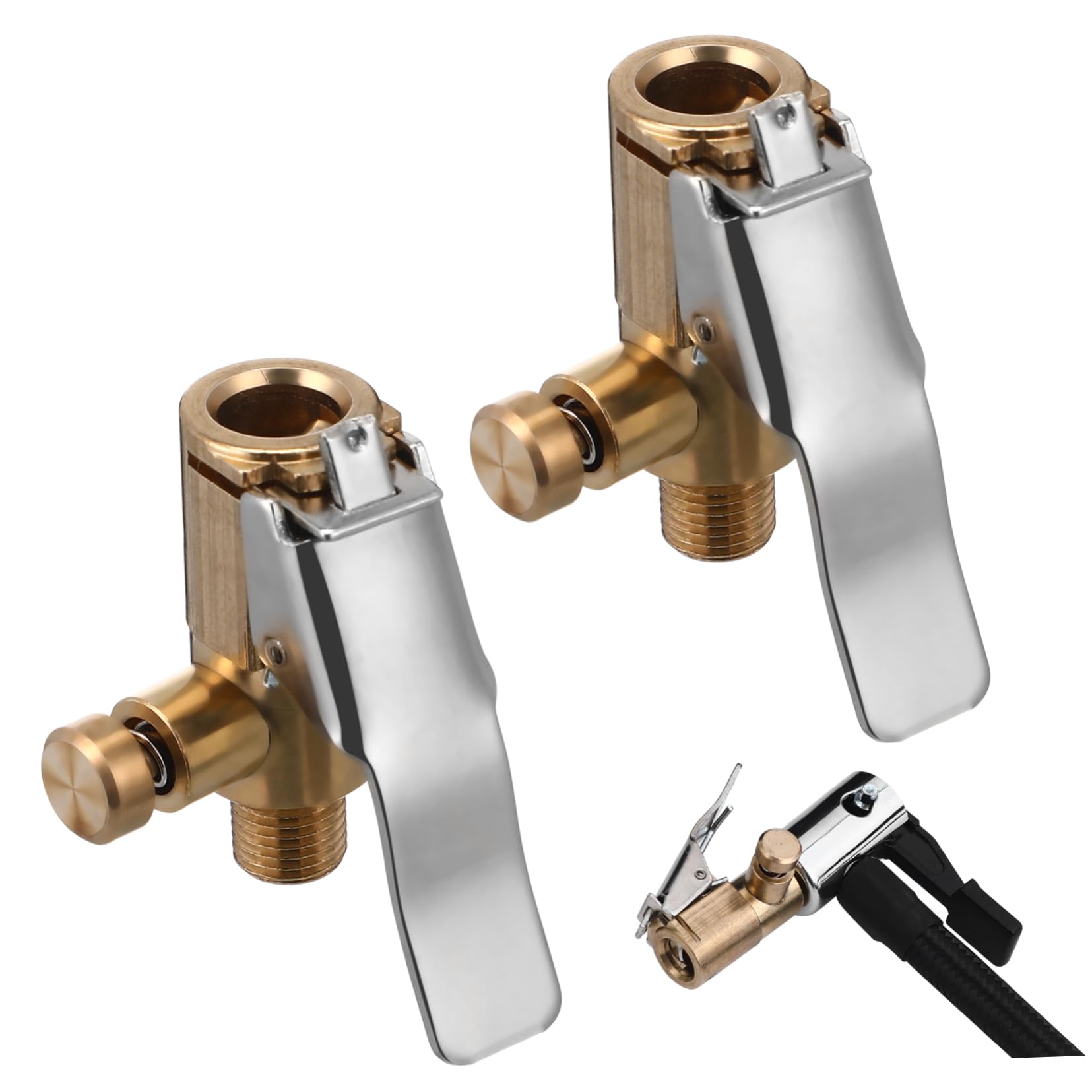 Vaguelly 2Pcs Chuck Quick Connect Tire Inflator Fittings Durable Tire Chuck for Efficient Inflation Compatible with Cars Bikes More Reliable Compressor Accessories
