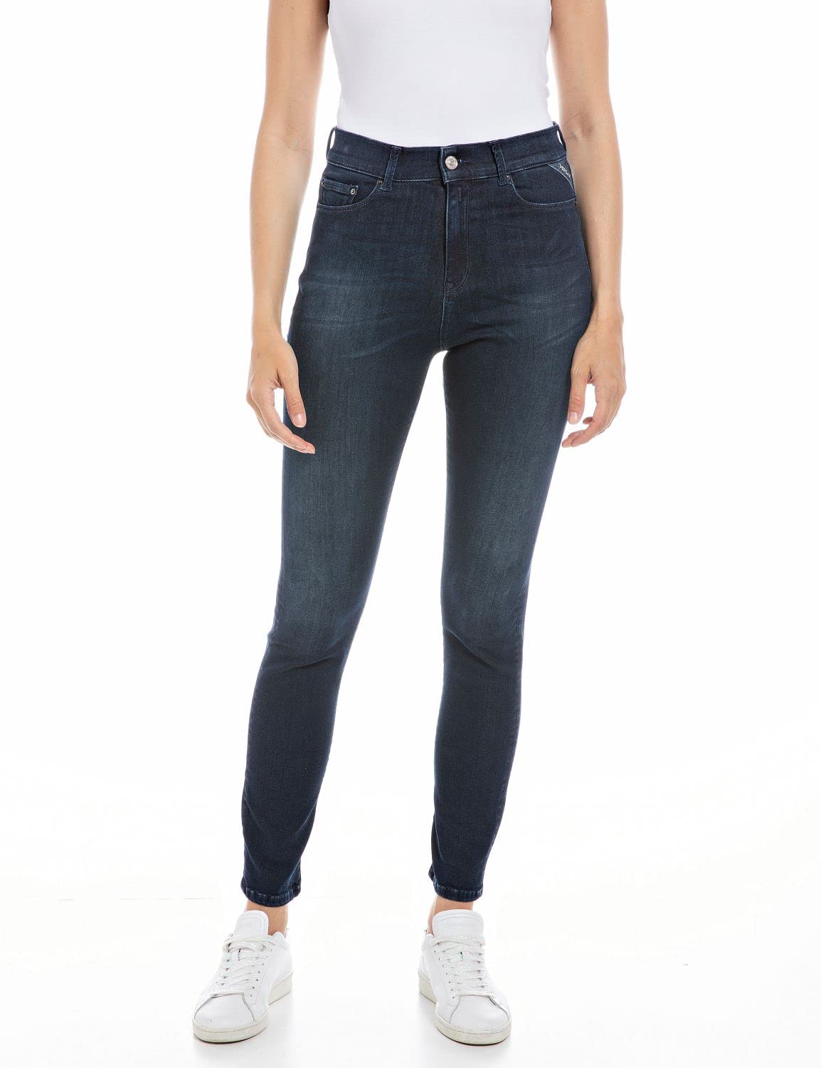Replay Damen Jeans Mjla Slim-Fit mit Power Stretch, Dark Blue 007 (Blau), 23W / 30L