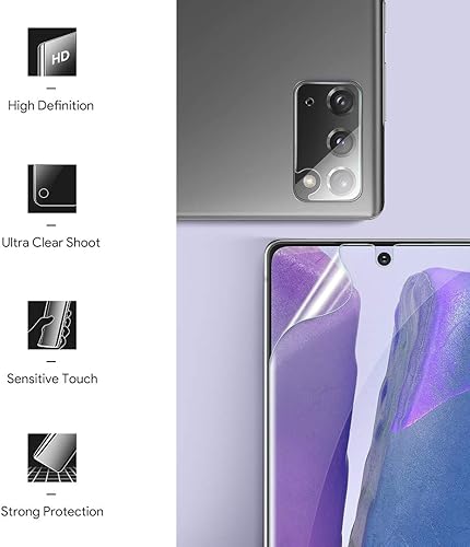 Miniatura 5 de Paquete de 2 + 2 unidades de protectores de pantalla de poliuretano termoplástico flexible y 2 protectores de lente de cámara, marco de alineación