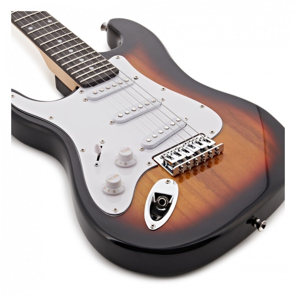 Guitarra eléctrica 3/4 LA para zurdos de Gear4music Sunburst con Amplificador de 10W