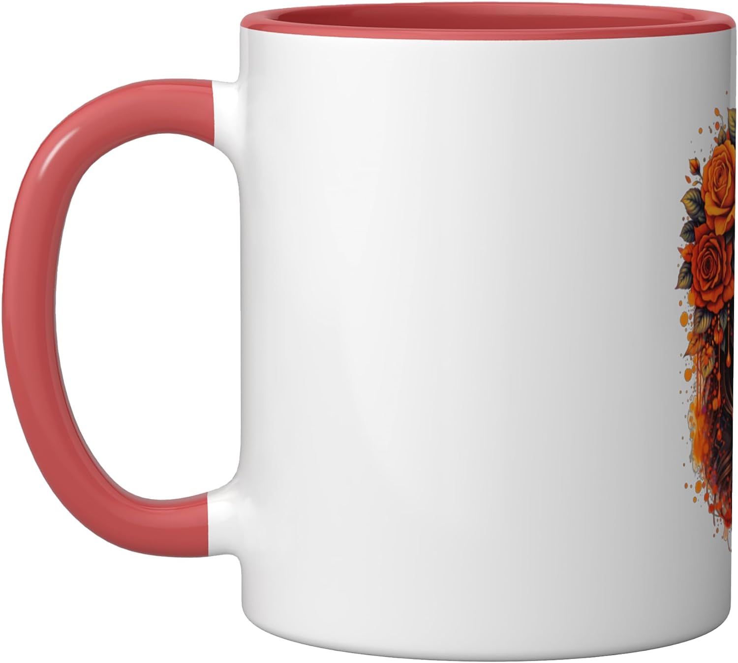 Woman Art Ceramic Mug, Red/White, 15oz image 5