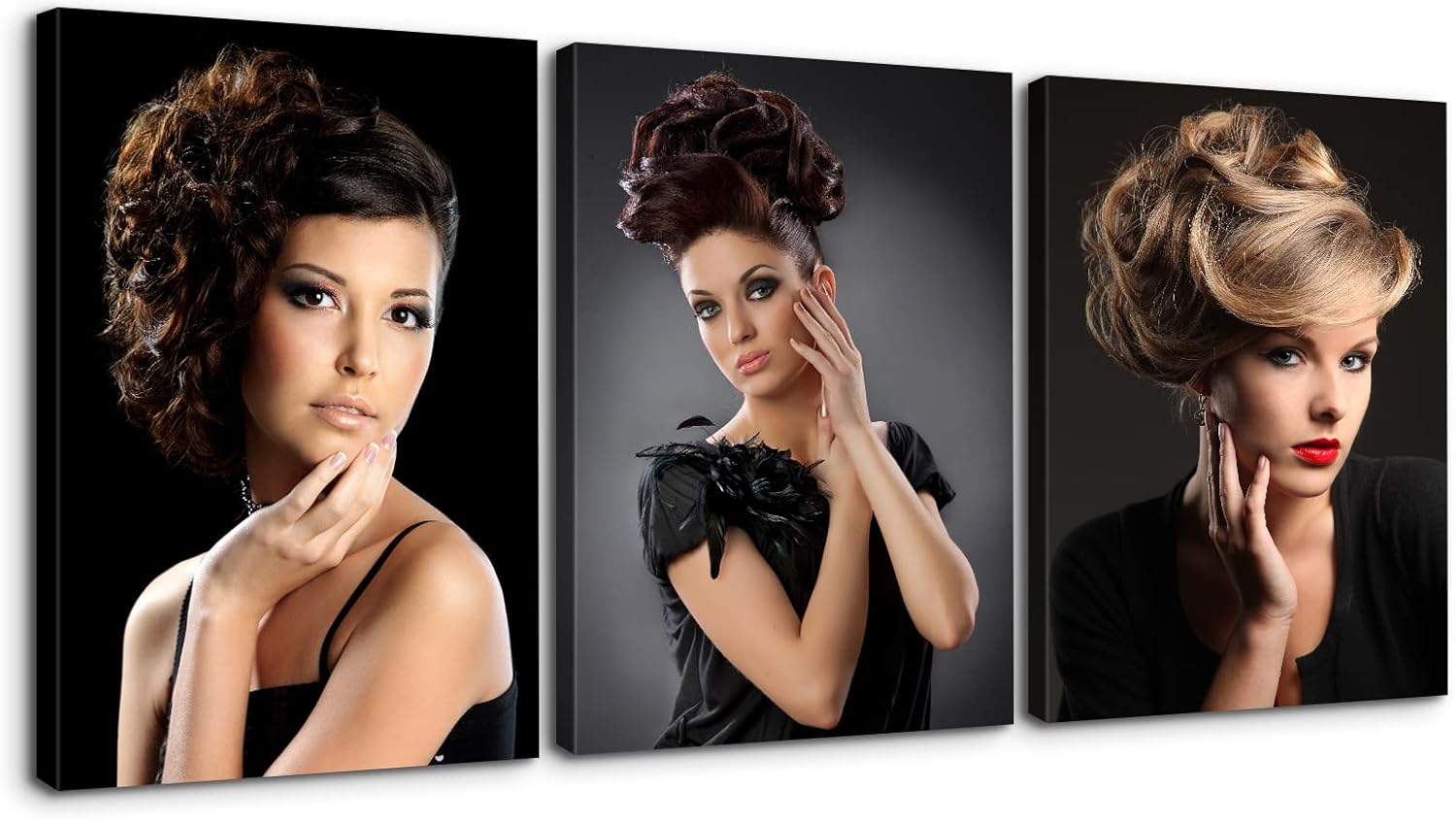 Denozer Hair Salon Canvas Wall Art 12"x16"x3 Panels