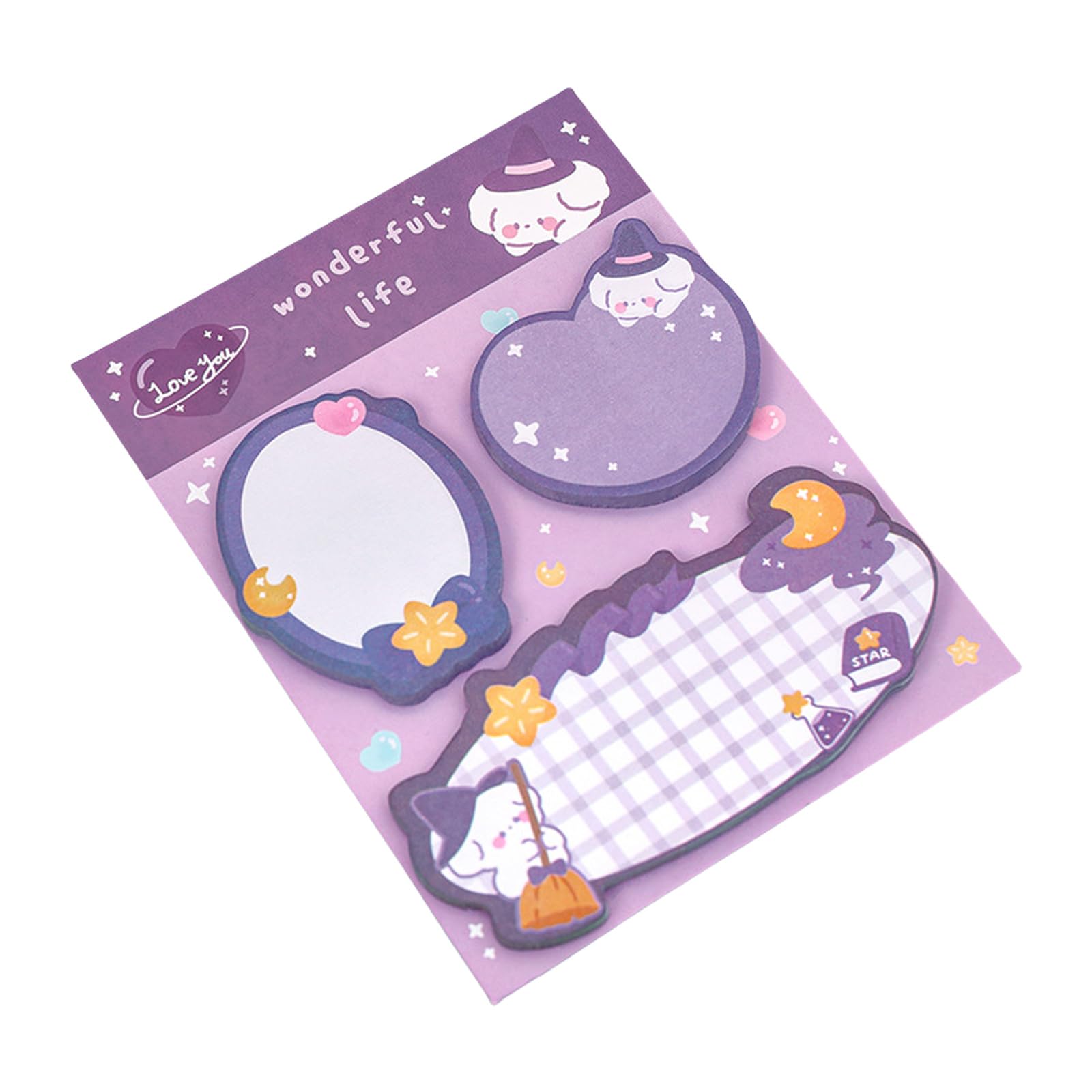 Jazuaiao 60Sheets Sticky Notes for Writing Cartoon Animal Note Paper Cartoon Notes Memo Pad Reminder on Notebook Calender Fridges Student Planner Adhesive
