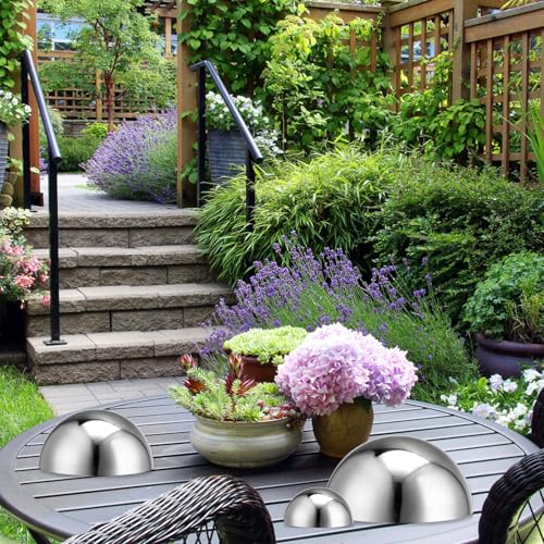 Bolas reflectantes de acero inoxidable para decoración de terrazas y patios 6