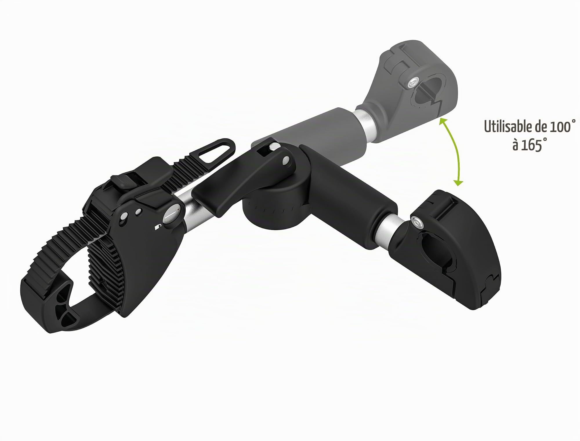 EUFAB 11247 Support de Cadre à Sangle réglable 27 cm, Noir/argenté