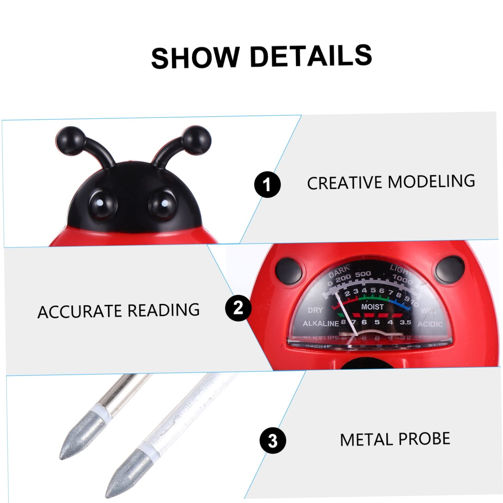 Toddmomy 3pezzi Tester Del Multifunzionale Misuratore Ph Umidità Giardinaggio Adatto Per Ed Facile Usare e